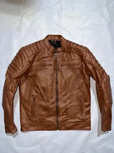 Men’s Motorcycle Vintage Cafe Racer Distressed Brown Biker Real Leather Jacket - Picture 1 of 3