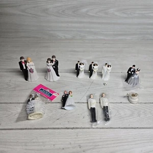 *LOT* Bride and Groom Wedding Figure Plastic Ceramic Cake Toppers - Picture 1 of 14