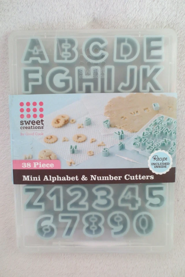 Sweet Creations 38piece Alphabet Numbers Cookie and Fondant Cutter Set Blue