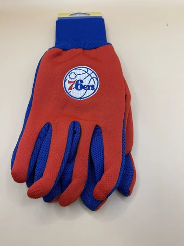 Philadelphia 76ers All Purpose Sport Utility Gloves NBA One Size Adult New Cover