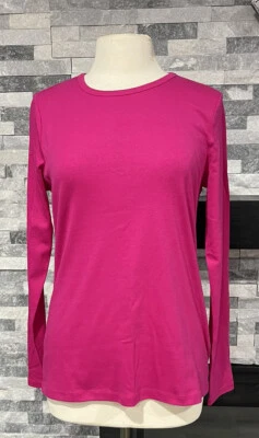 Camisa Lands' End, para mujer talla mediana, rosa, manga larga, ropa deportiva Foto 1 de 4