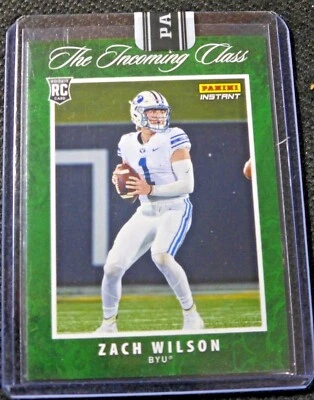 2021 Panini Zach Wilson The Incoming Class Green RC #d 2/5 NY Jets Rookie Card - Image 1 of 2