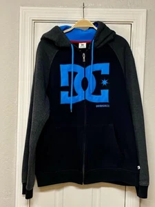 DC Shoes Black/Gray/Turquoise Hoodie *RARE* Large - Picture 1 of 10