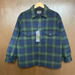 PENDLETON CPO Jacket Coat mens Size S navy blue green wool polyester - Picture 1 of 6