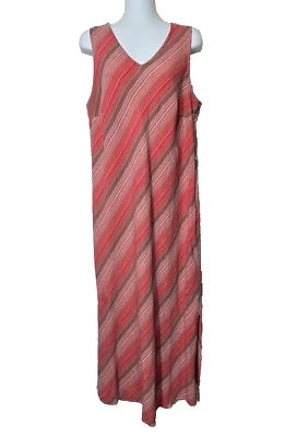 Vestido largo Lane Bryant para mujer 18 mezcla de lino a rayas cambio Foto 1 de 4