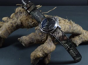 PULSERA RELOJ 26 24 22 AUTÉNTICO PYTHON VERDE MARRÓN ÁFRICA I MA CORREA PARA PANERAI ETC - Imagen 1 de 12