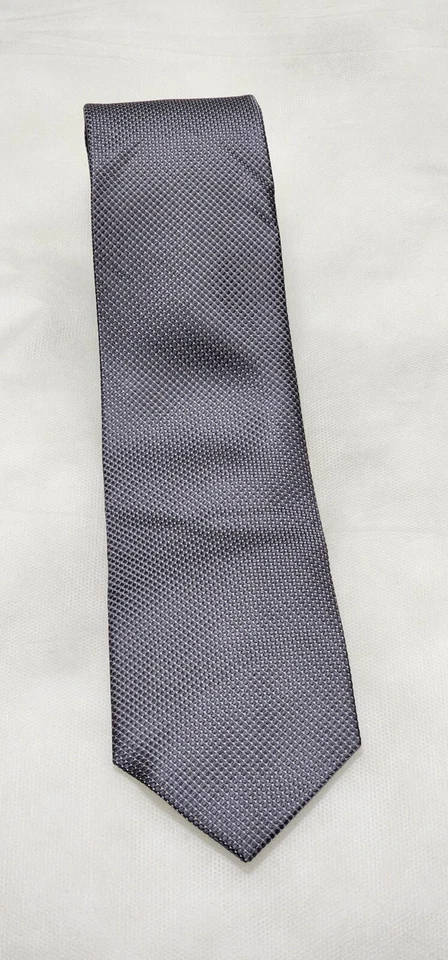 Jones New York 100% 真丝领带男式银色小号方格领带  — 第 1/4 张图片