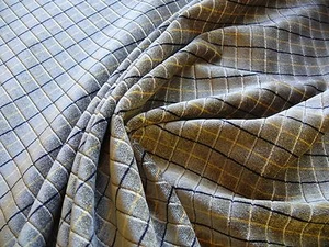 By Yd LEE JOFA FIGARO VELVET CHECK "TRUFFLE" GREY CHECK fr ITALY  - Picture 1 of 8