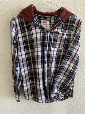 Camisa Levi’s Mujer Grande A Cuadros Multicolor Abotonada Con Capucha  Foto 1 de 4