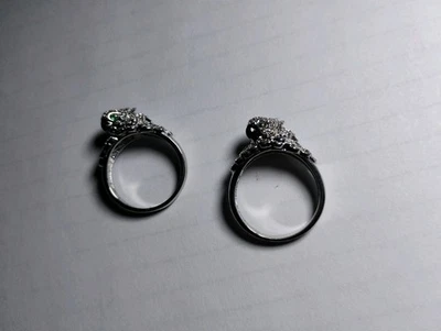 Lote De 2 Anillos De Cacatúa Talla 8 Y 9 Estampados S925 Foto 1 de 4