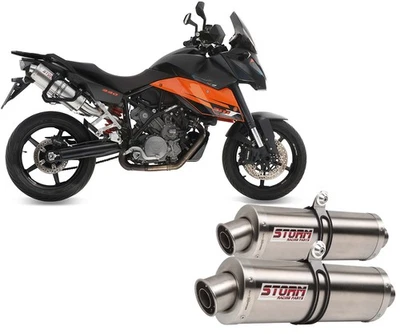 Scarichi Storm by Mivv Oval acciaio inox per Ktm 990 Supermoto Smt 2009 > 2013 - Изображение 1 из 4