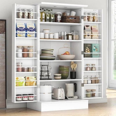 47” Pantry Cabinet, Kitchen Pantry Storage Cabinet with Doors and Adjustable She - Image 1 of 4