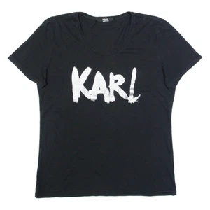 KARL LAGERFELD Womens T-Shirt Black L - Picture 1 of 6