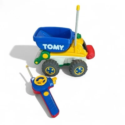 Vintage 1990 Tomy RC Dump Truck Toy WORKS Vehicle Colorful 90s Nostalgia Toy - Image 1 of 4