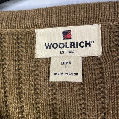 Vintage Woolrich Nutmeg Mens Fisherman Cable Knit Chunky Sweater Large 25x29 - Image 1 of 4