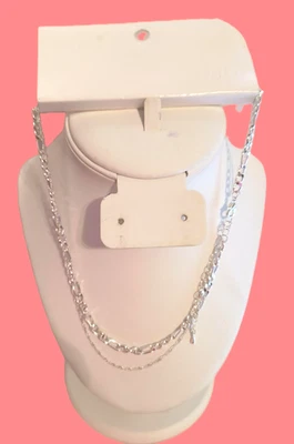 Новый H & M женщин серебряного цвета ожерелье двойной бусы цепочки омар удлинитель - Изображение 1 из 4