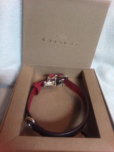 Coach Hund Haustier Box SM Halsband Signatur Canvas Walnuss Braun Rot Gold Knochen - Bild 1 von 3