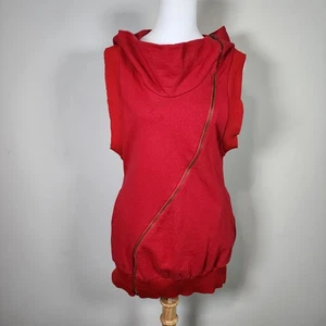 Didicat Sleeveless Hoodie Womens 36 Streetwear Asymmetric Zip Urban Vest Hip Hop - Imagen 1 de 14