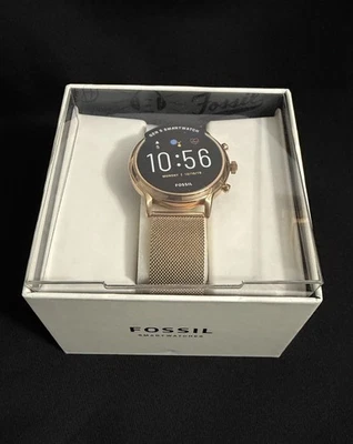 Fossil Gen 5 Julianna HR Smartwatch 44mm Rose Gold-Tone Stainless Steel Mesh New - Image 1 of 4