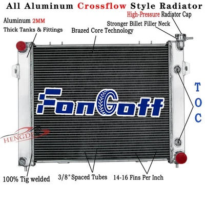 3ROW Aluminum Radiator Fit 93-97 Jeep Grand Cherokee/Grand Wagoneer 5.2L V8 AT Foto 1 de 4