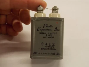 New Plastic Capacitors Inc. 1 MFD 600 VDC LK6-105E 99120 9412  E5 - Picture 1 of 2