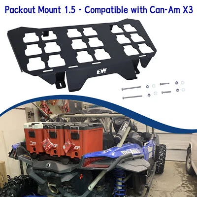 TIEWARDS Packout Mount - Compatible with 2017-2024 Can-Am X3 Black Powder Coated Steel