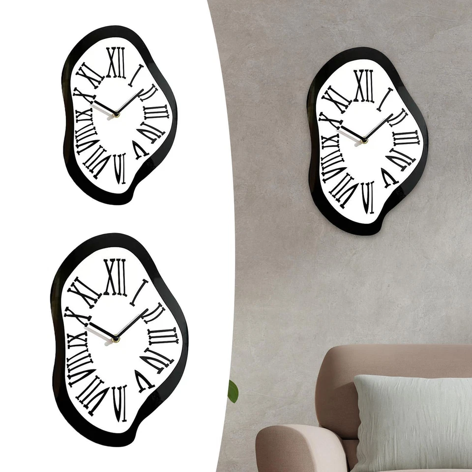 Melting Wall Clock Nordic Creative Distorted Clock for Gift Living Room Home - Image 1 of 1