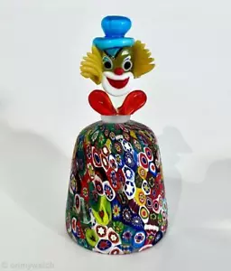 LIEBLING Vintage 1960 Original MURANO 🇮🇹 MILLEFIORI Clown Glocke ArT GLaSs Italy KB - Bild 1 von 13