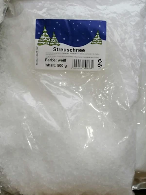 Pulverschnee Kunstschnee Schnee Dekoschnee weiß basteln Weihnachten Deko 500g - Bild 1 von 2