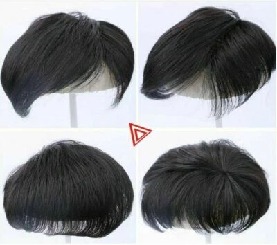 Peluca corta Pixie 100 % para hombre con clip de toupee y encaje Foto 1 de 4