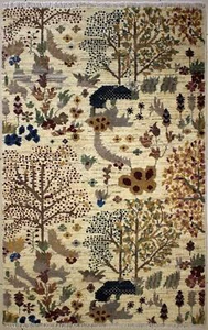 Rugstc 3x5 Senneh Chobi Ziegler White Area Rug,Natural dye, Hand-Knotted,Wool - Picture 1 of 5