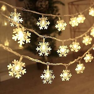 Snowflakes Led String Light (Warm White), Christmas Décor Lights, Diwali Lights