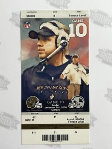 2008 Panthers New Orleans Saints Ticket 12/28/08 Brees 1st 5000 Yards Season - Picture 1 of 1
