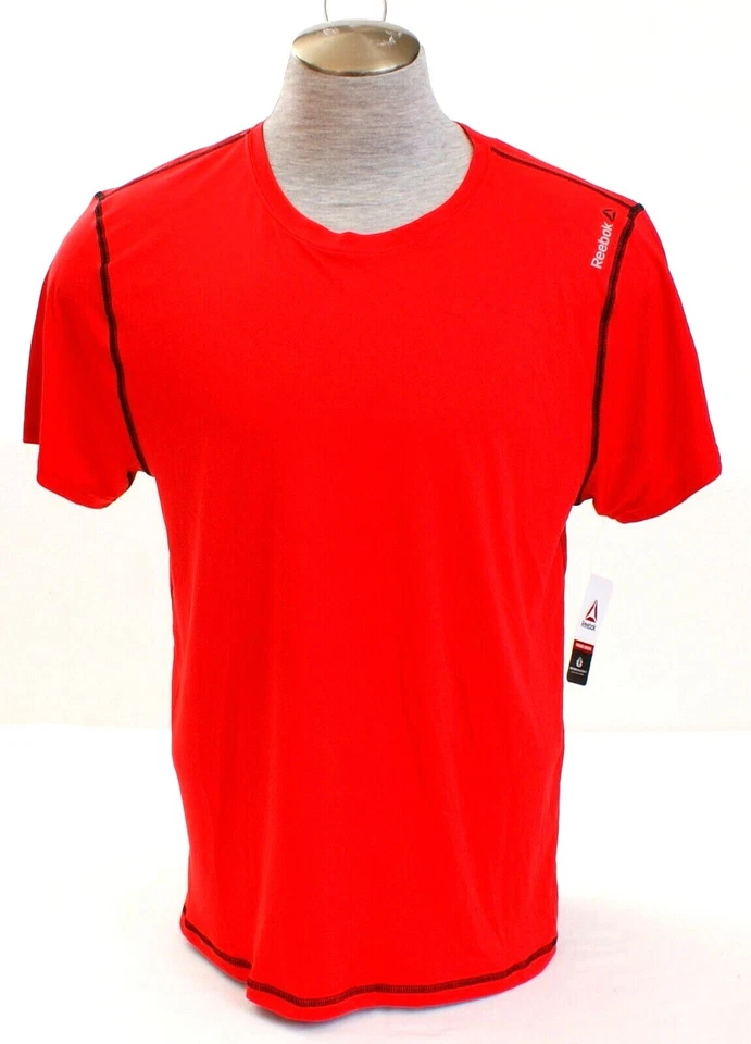 Camisa íntima masculina Reebok Performance vermelha manga curta nova com etiquetas - Imagem 1 de 4