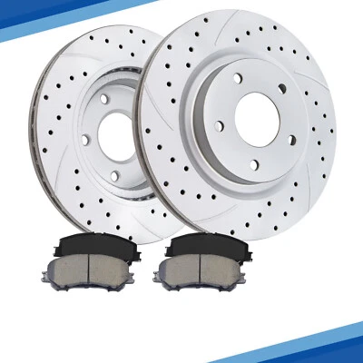 Комплект керамических тормозных колодок передних сверленных роторов для Nissan Rogue 2014 2015 2016 2017 годов выпуска - Изображение 1 из 4