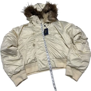 Polo Ralph Lauren Military Army Flight Bomber Fur 650 Down Snorkel Satin Jacket - Bild 1 von 22