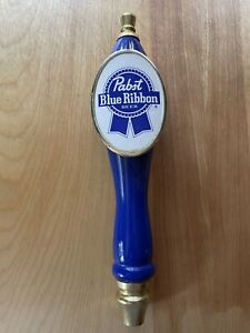 New ListingPabst Blue Ribbon Beer Pbr Wooden Tap Handle 2-Sided Double Gtmabr Blue White