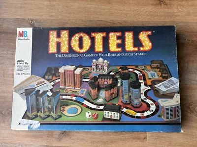 1987 HOTELS Milton Bradley Board Game Complete Nice Shape Vintage - Image 1 of 4