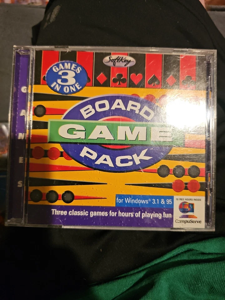 BOARD GAME PACK (PC-CD, 1997) Windows 3.1/95/98/Me/XP Checkers Bridge Backgammon - Image 1 of 1