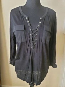 Camicia con lacci Casa Bianca Mercato Nero Camicia Lacciata Top Nuova con etichette $68 - Foto 1 di 5