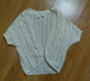 Gap Kids Girls Cream Oatmeal Cable Knit Open Cardigan Sweater XS 4-5 - Picture 1 of 8