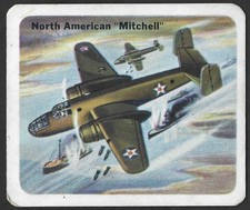1940s NORTH AMERICAN MITCHELL Airplane CRACKER JACK Lowney Planes V407 WW2 Card