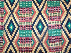 Orange Striped Kente Fabric scrap, 9”X 22” - Picture 1 of 1