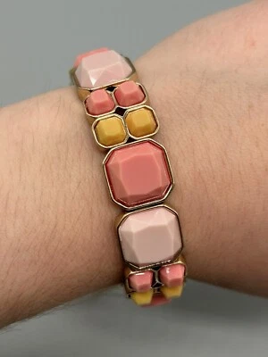 Vera Bradley Ziggy Zinnia Gold Tone Colourful Gem 16mm Bracelet 7.5” - Image 1 of 4