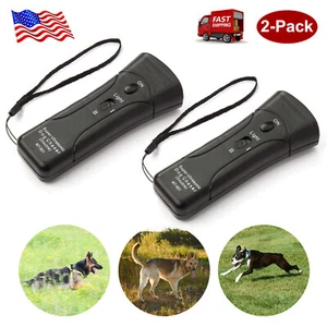 2x Dispositivo repelente electrónico disuasorio para perros entrenador ultrasónico anti-perro - Imagen 1 de 9