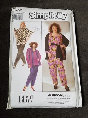 1989 SIMPLICITY 9456 Womens Pants Tops Jacket & Scarf PATTERN ALL SIZES INCLUDED - Image 1 of 3