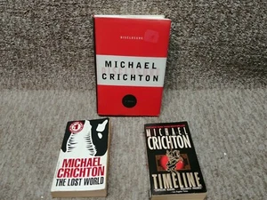 Michael Crichton collection of 3 books The lost world,Disclosure, & Timeline - Picture 1 of 8