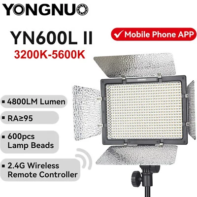 YONGNUO YN600L II Pro LED Panel Video Light Adjustable 3200-5500K Remote Control - Image 1 of 4
