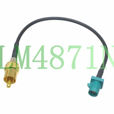 Fakra Z 5021 SMB Water Blue M to RCA plug phono GPS navigation camera RG174 6" - Image 1 of 4