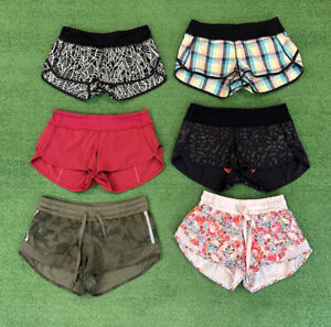 Lot Of 6 Lululemon Speed Up Shorts & Hotty Hot Shorts 2.5" Inseam Lined Size 4